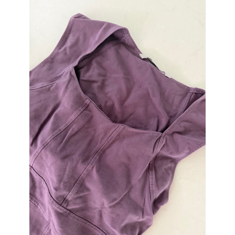 Athleta Womens Purple Organic Cotton Square Neck Sleeveless A-Line Dress Size M - Picture 7 of 8